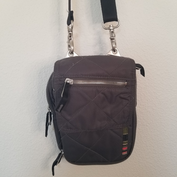 Vintage Triple Five Soul Cross Body Bag Quilted Gray Removeable Strap Unisex - Picture 1 of 9